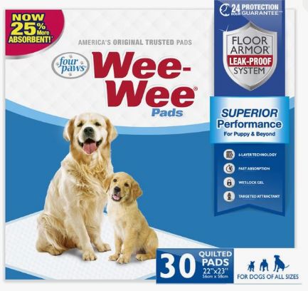 Dog Pee Pads, 22 x 22-in, 30 count